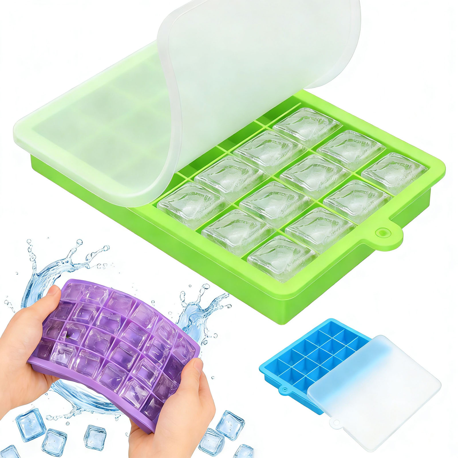 Baby Food Freezer Tray - Stampo per ghiaccio in silicone, impilabile,